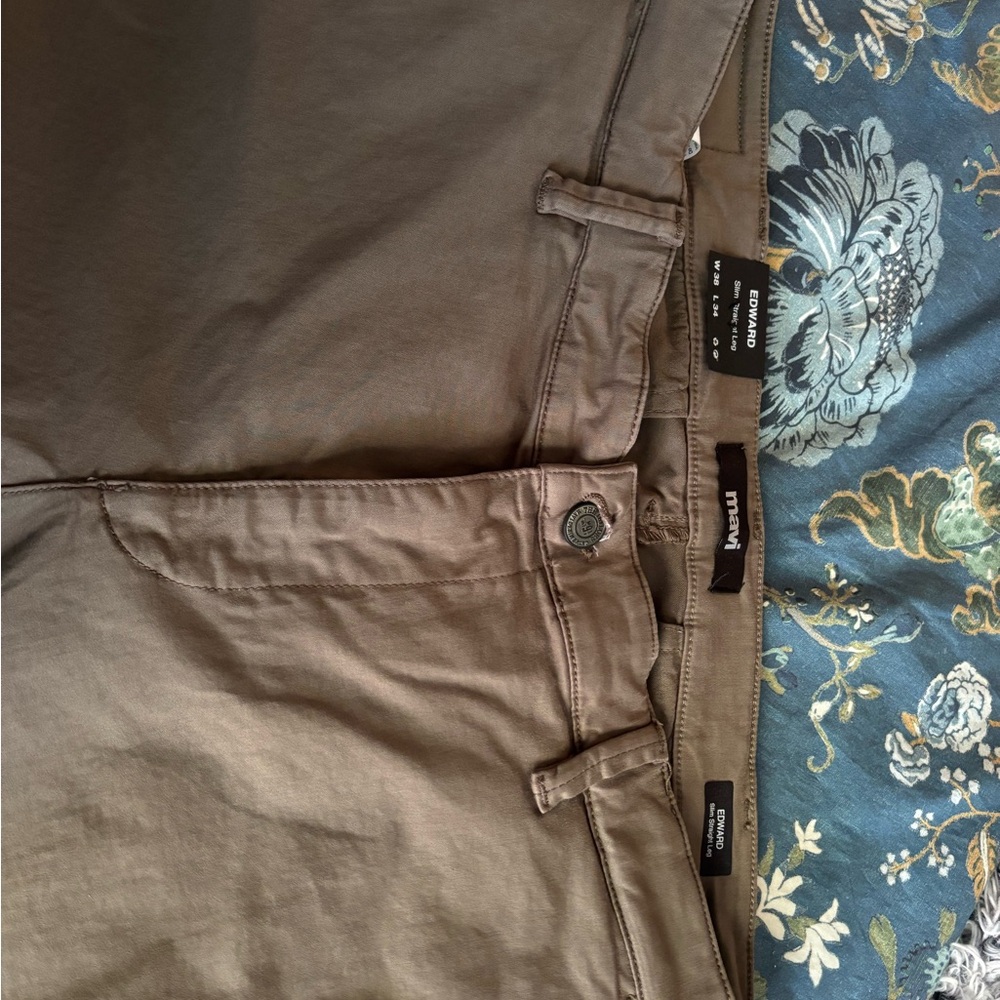 Men's Olive Khaki Pants Slim Fit 38X34 Mavi